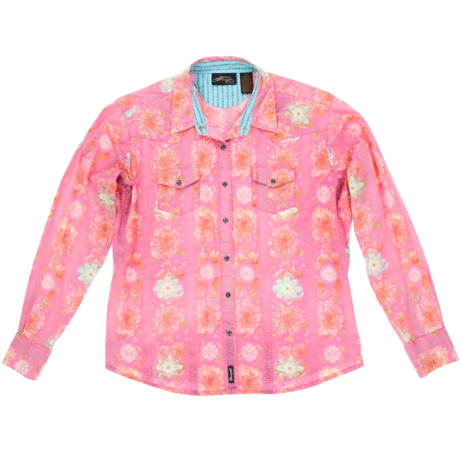 chemise wrangler fleuri friperie vintage