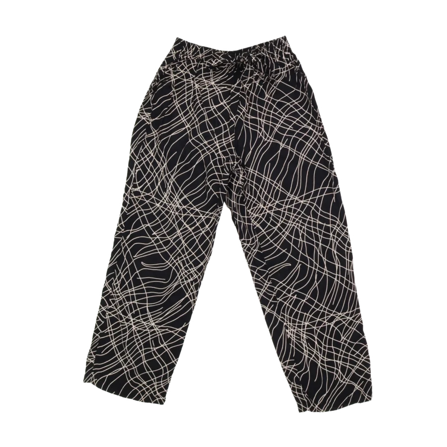 pantalon fluide motif géométrique friperie vintage
