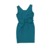 robe de cocktail bleu canard noeud friperie vintage