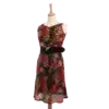 robe à fleurs rouge friperie vintage