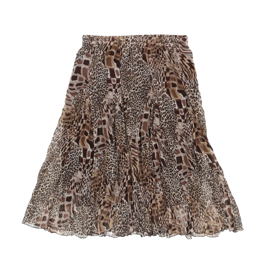 jupe mi-longue fluide imprimé léopard friperie vintage