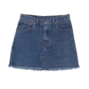 mini jupe en jean levis bas frangés friperie vintage