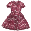 robe fait main mi-longue à imprimé violet rose friperie vintage