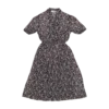 robe mi-longue marquée taille à imprimé friperie vintage