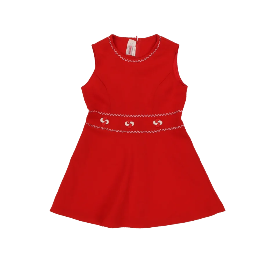 robe rouge sans manches friperie vintage