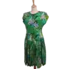 robe japan imprimé jungle vert friperie vintage