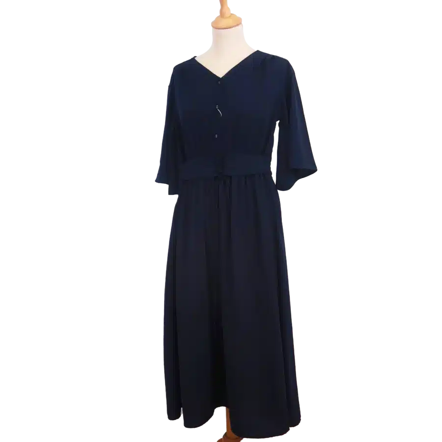 robe bleu marine mini corset friperie vintage