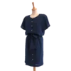 robe bleu marine boutons dorés friperie vintage