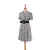 robe grise imprimés géométriques blancs friperie vintage