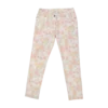 pantalon blanc à fleurs rose friperie vintage
