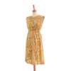 robe mi-longue motif paisley moutarde friperie vintage