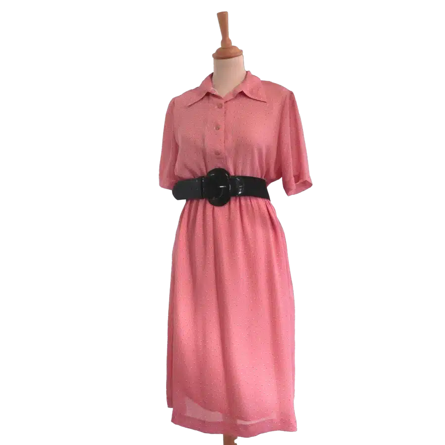 robe rose longue friperie vintage