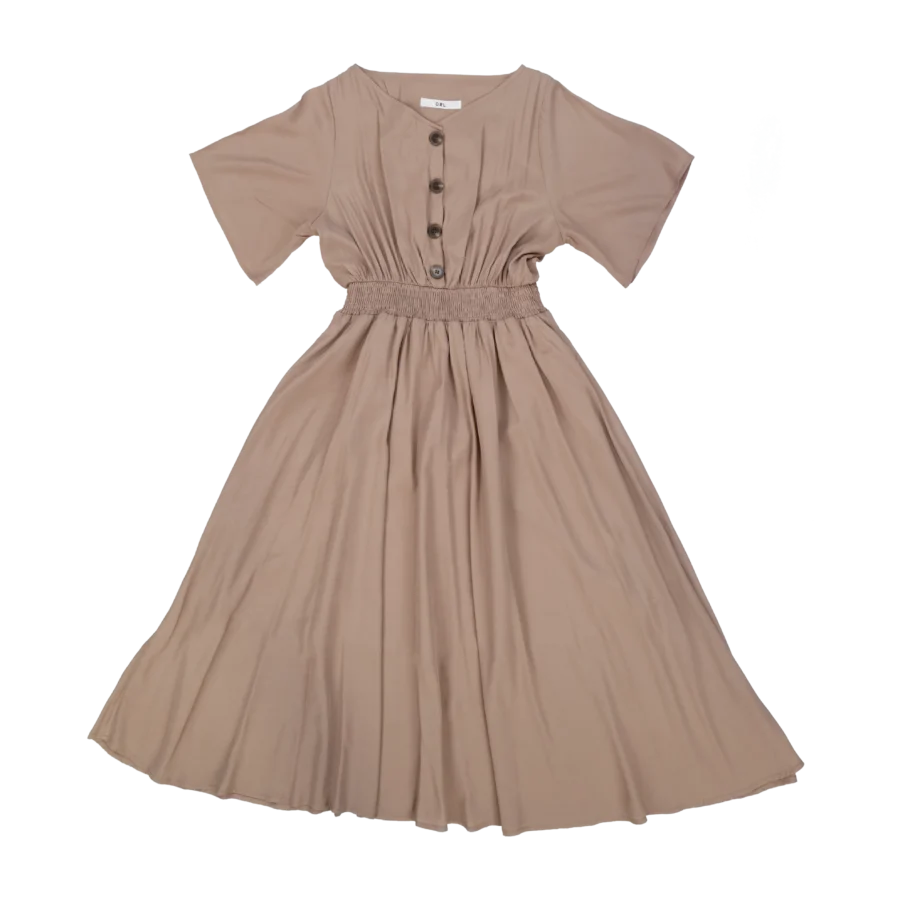 robe longue taupe friperie vintage