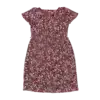 robe mi-longue bordeaux imprimé fleurs friperie vintage
