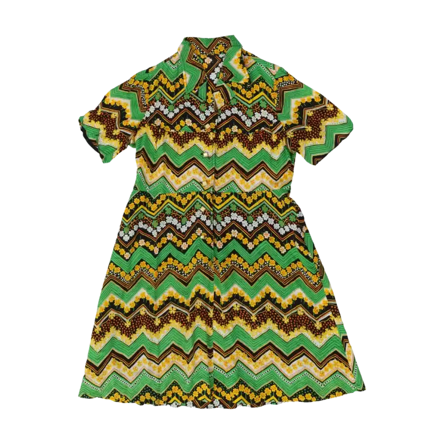 robe vintage imprimé coloré 100% coton friperie vintage