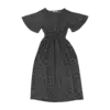 robe longue noire et blanche friperie vintage