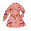 robe mi-longue imprimé coloré friperie vintage
