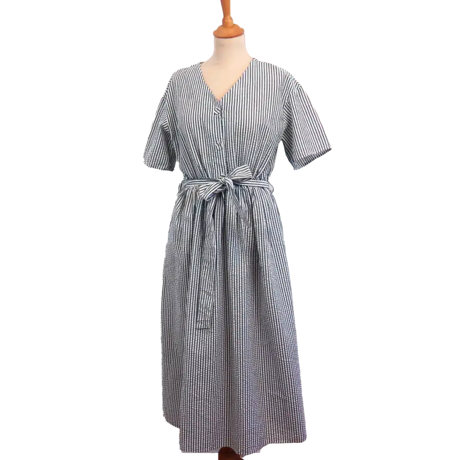 Robe manches courtes rayée friperie vintage