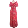 robe longue rose à fleurs Diolen made in Europe friperie vintage