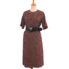robe bordeaux imprimé friperie vintage