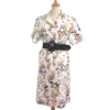 robe blanche boutonnée friperie vintage
