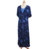 robe longue bleu fluide boutonnée friperie vintage