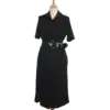 robe vintage noire mi longue friperie vintage