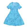 robe boutonnée bleue friperie vintage